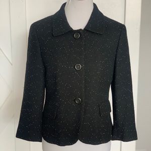 Ann Taylor black/cream speckled Blazer